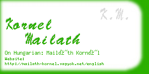 kornel mailath business card